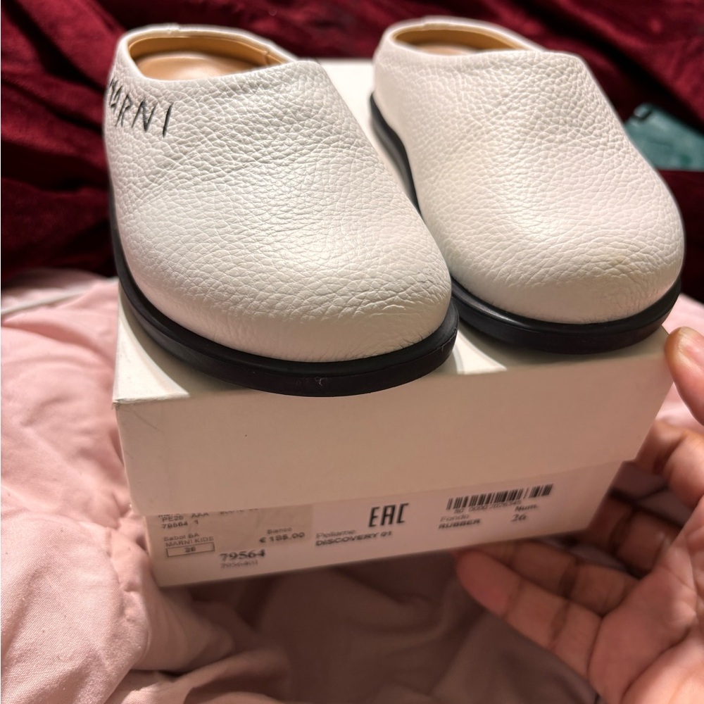 Marni White Kids Slippers